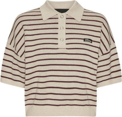 Slinky Knit Polo - Oatmeal Comb.