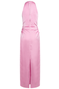 Halterneck Ruched Maxi - Begonia Pink