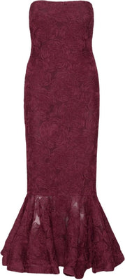 Flower Mesh Flounce Dress - Decadent Chocolate