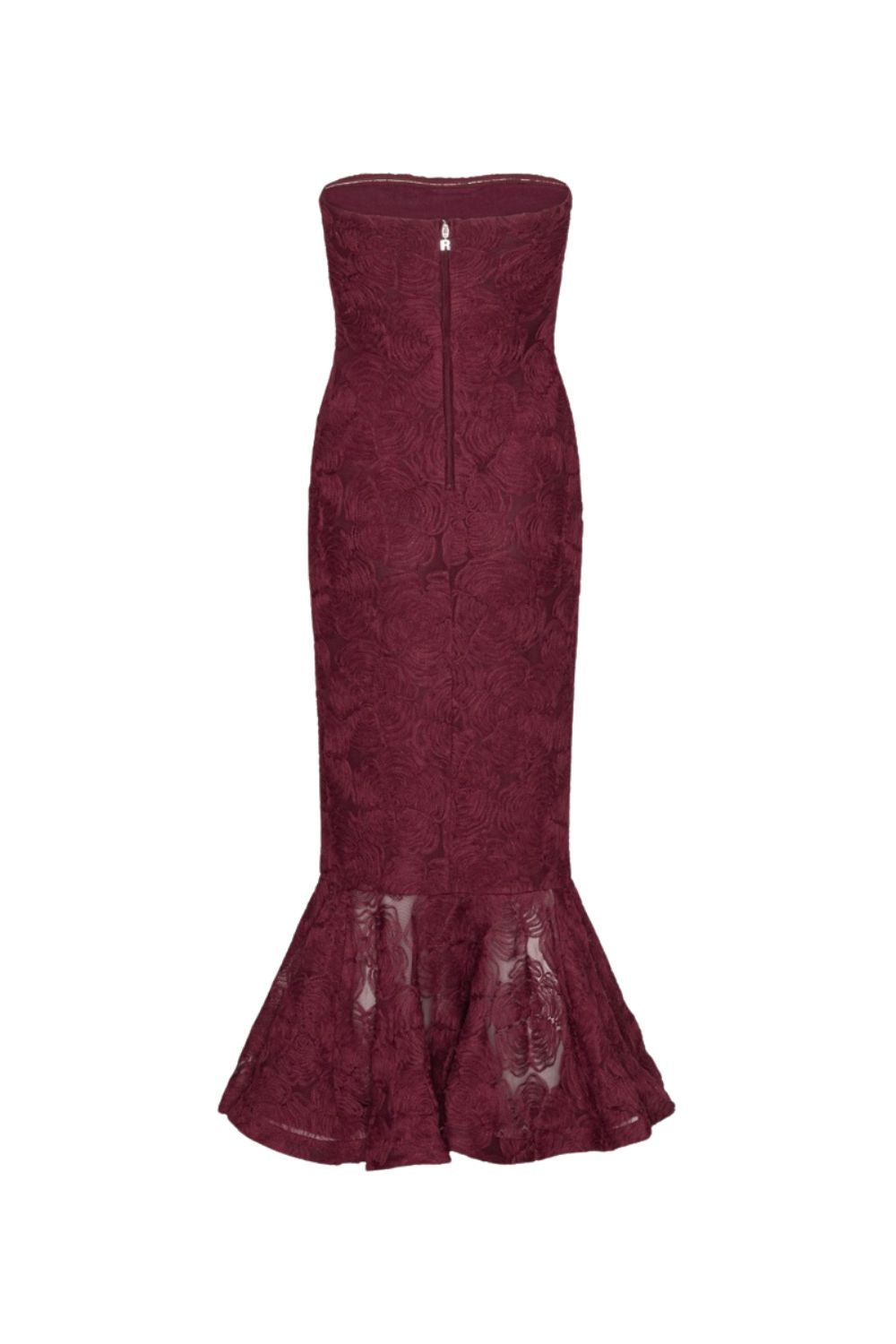 Flower Mesh Flounce Dress - Decadent Chocolate