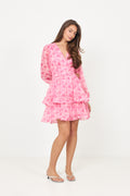 Jade Wave Watercolor Dress - Pink