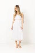 Evelyn Cotton Voile Dress - White