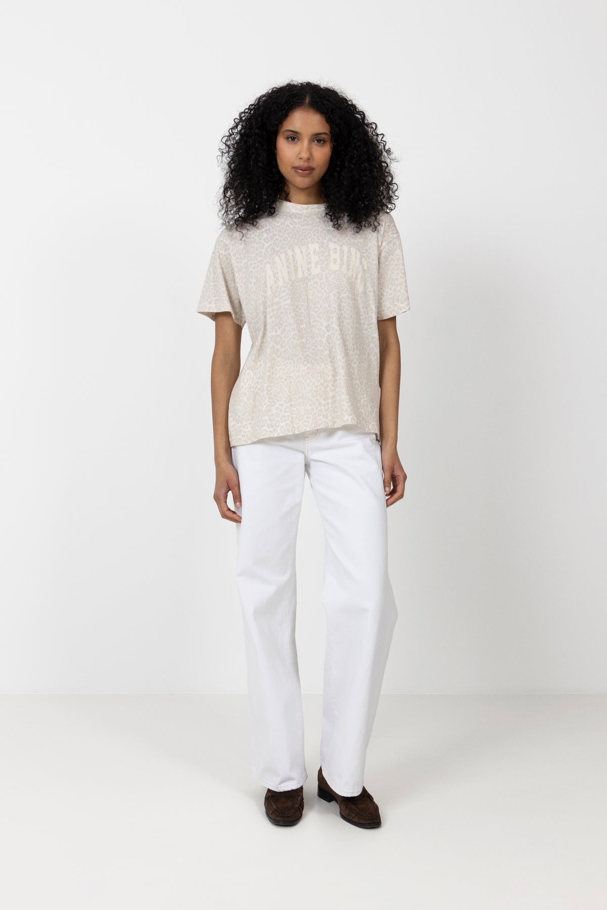Cade Tee Anine Bing - Washed White Leopard