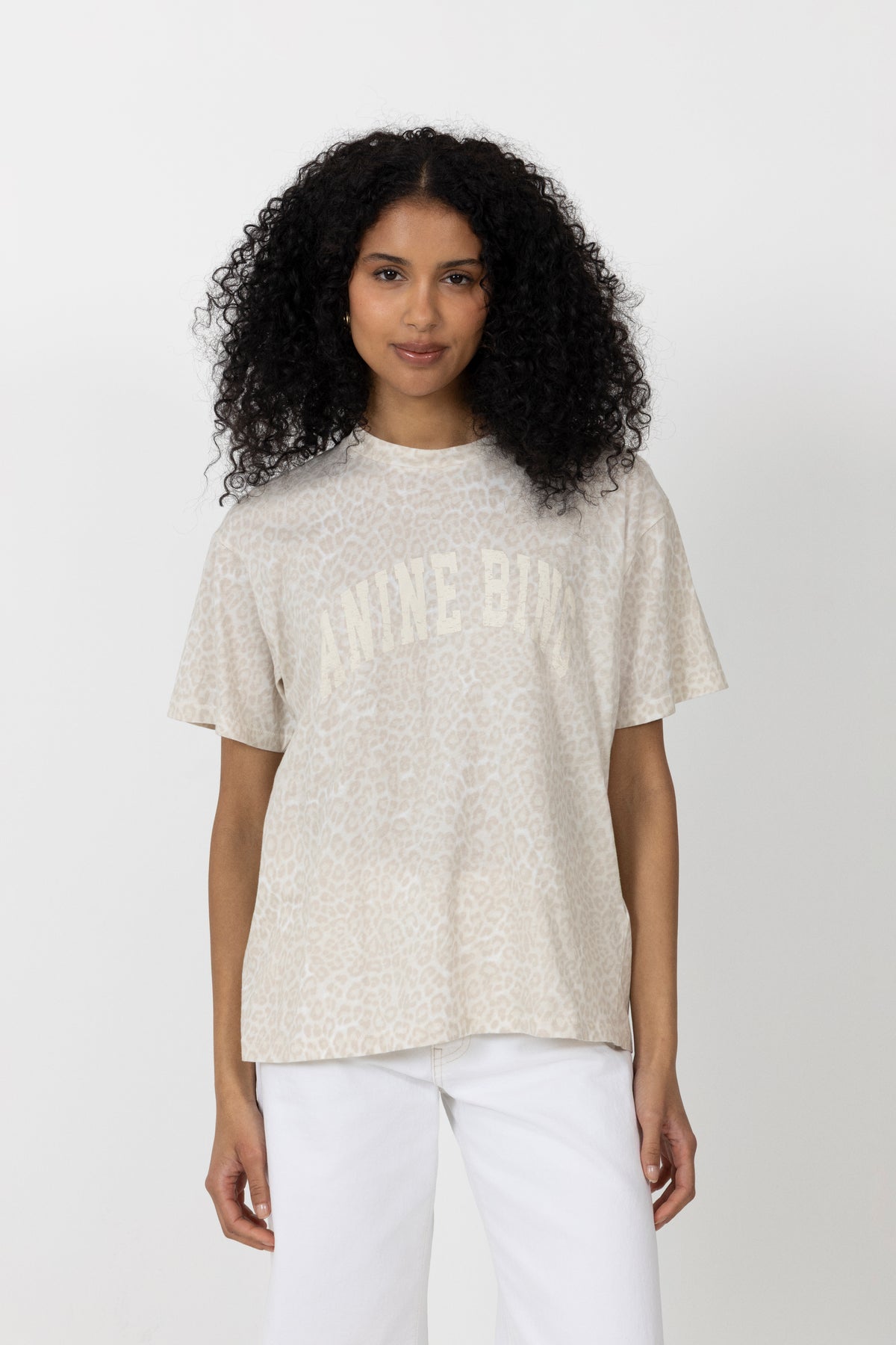 Cade Tee Anine Bing - Washed White Leopard