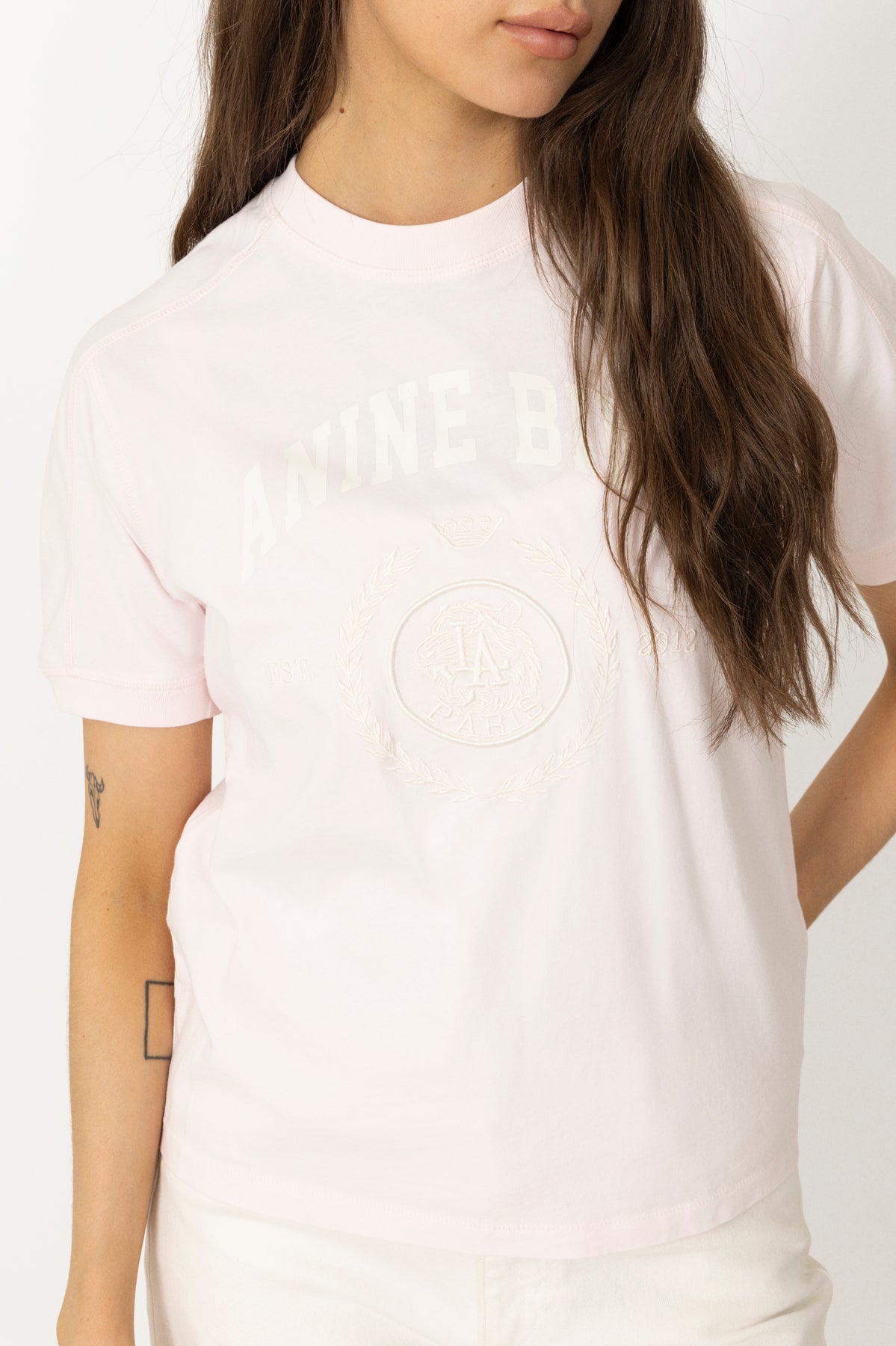 Jaylin Tee Collegiate - Powder Pink