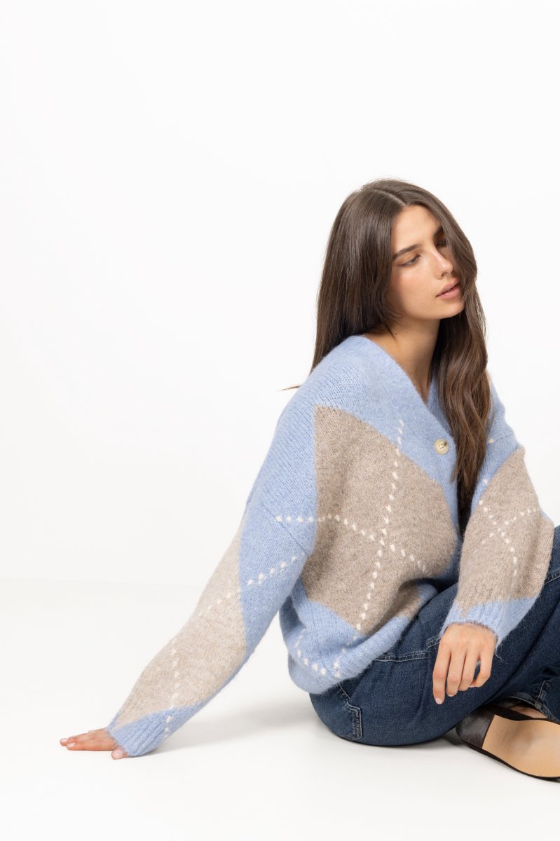 N-Laiana Knit Cardigan - Sky Blue Mix