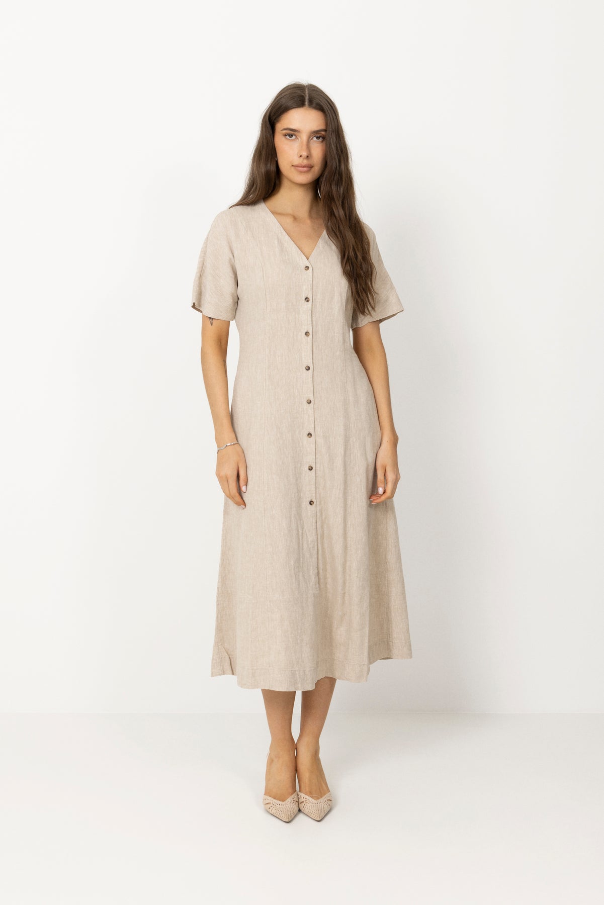 Viana Ginia 2/4 Dress - Sand Melange