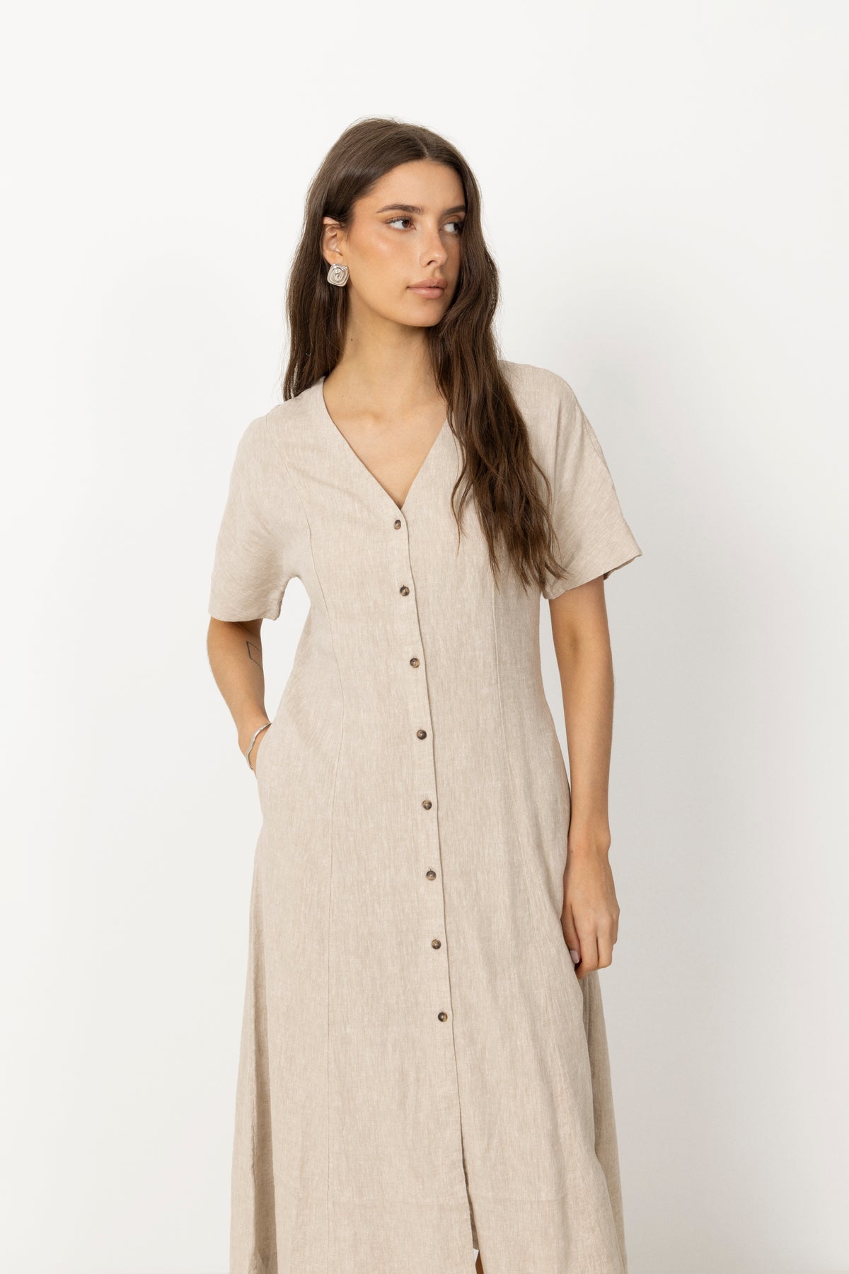Viana Ginia 2/4 Dress - Sand Melange