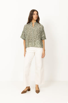 Seraphina 3/4 Shirt Aop - Egret Flower