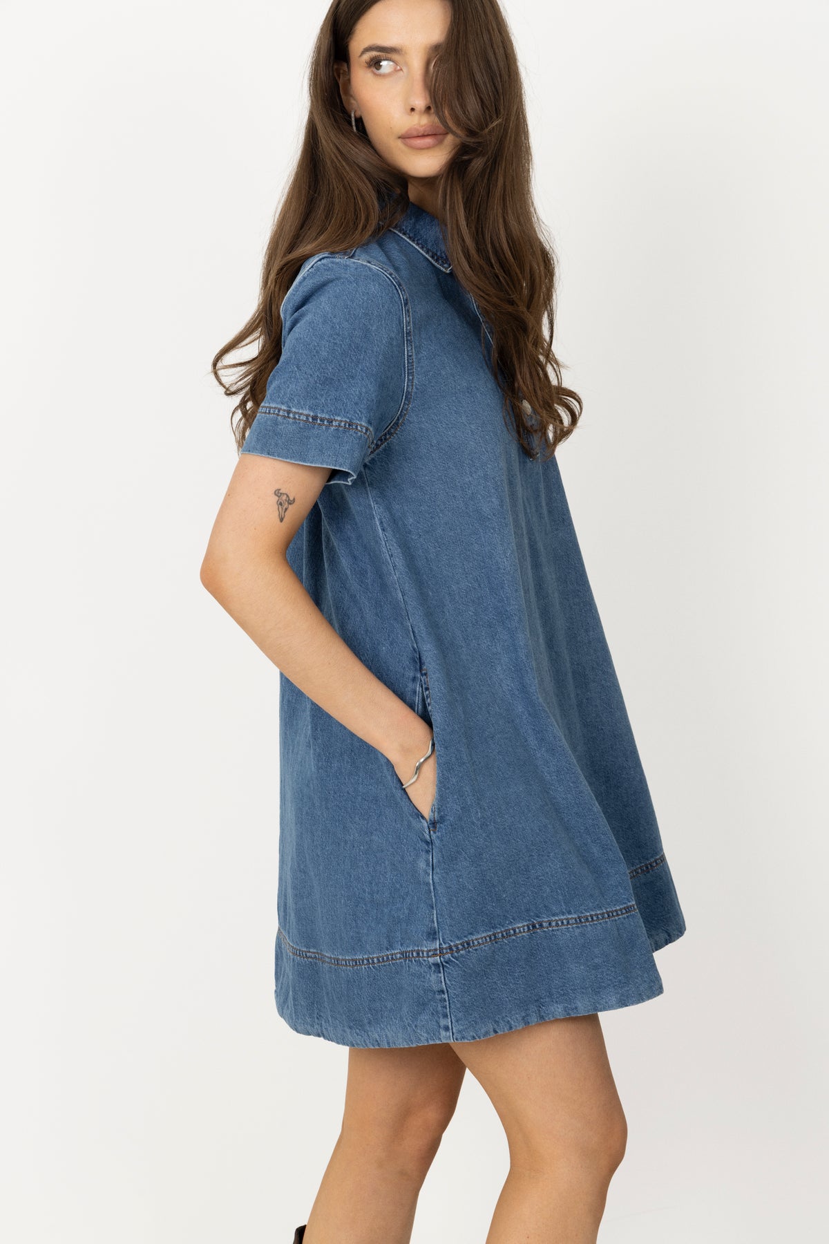Turo Alena 2/4 Dress - Mid Blue Wash