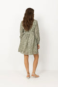 Seraphina V Dress Aop - Egret Flower