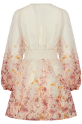 Runa Button Floral Mini Dress - Light Pink Floral