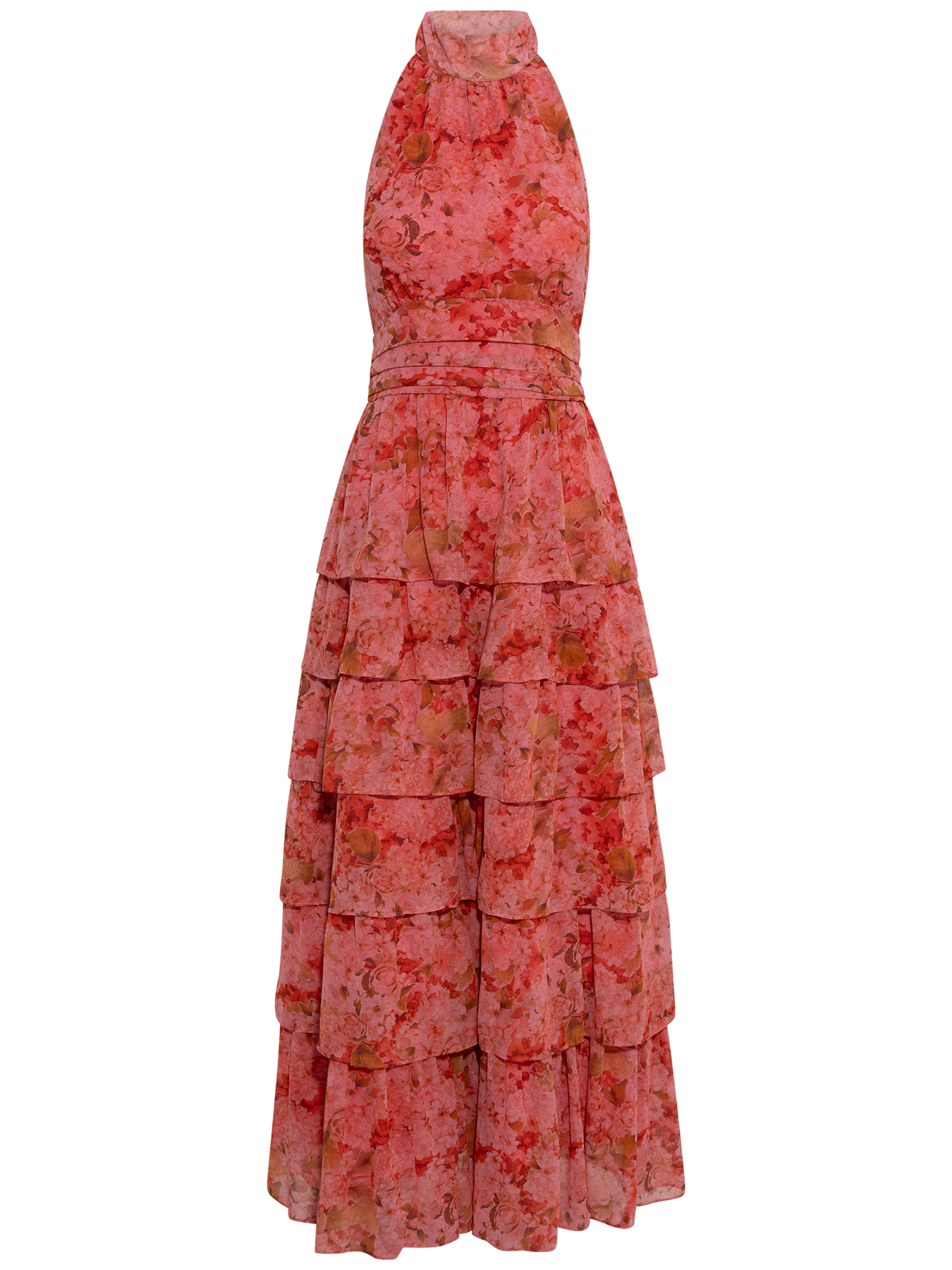 Ingalu Chiffon Maxi Dress - Pink
