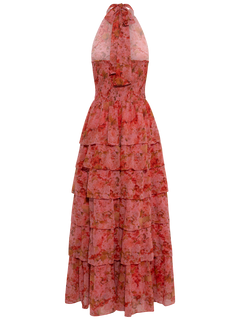 Ingalu Chiffon Maxi Dress - Pink