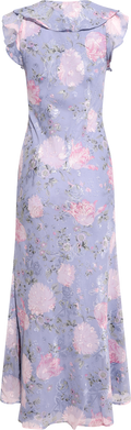 Adelia Chiffon Floral Dress - Light Blue