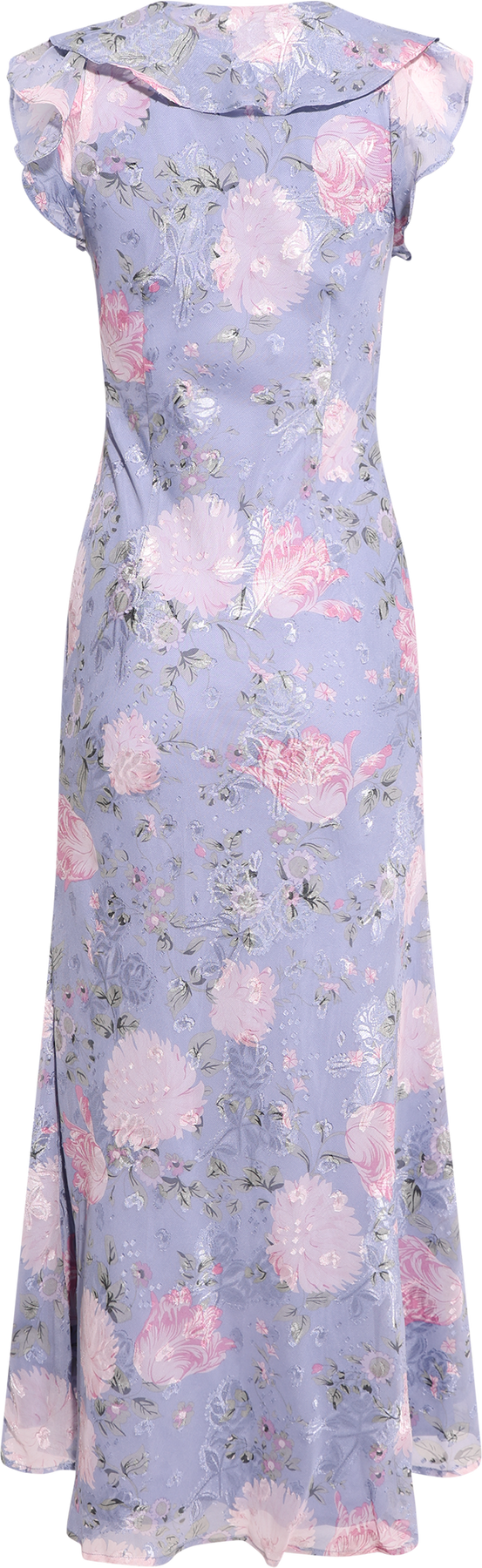 Adelia Chiffon Floral Dress - Light Blue