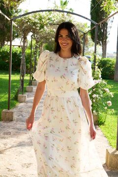 Santi Satin Maxi Dress - Pink Floral