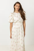Santi Satin Maxi Dress - Pink Floral
