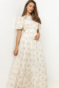 Santi Satin Maxi Dress - Pink Floral