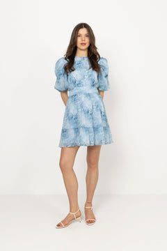 Santi Chiffon Mini Dress - Blue