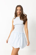 Tora Gingham Mini Dress - Light Blue
