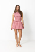 Tora Gingham Mini Dress - Red