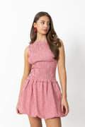 Tora Gingham Mini Dress - Red
