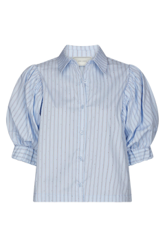 Etta Stripe Stone Shirt - Light Blue