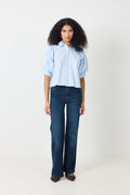 Etta Stripe Stone Shirt - Light Blue