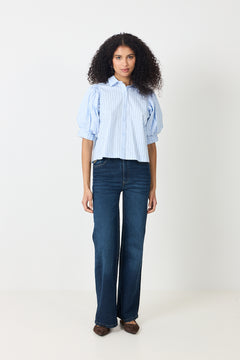 Etta Stripe Stone Shirt - Light Blue