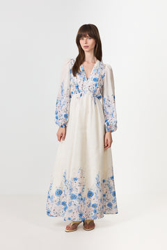 Silfi Flower Print Dress - Blue