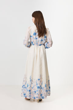 Silfi Flower Print Dress - Blue