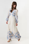 Silfi Flower Print Dress - Blue