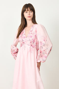 Silfi Flower Print Dress - Dusty Rose