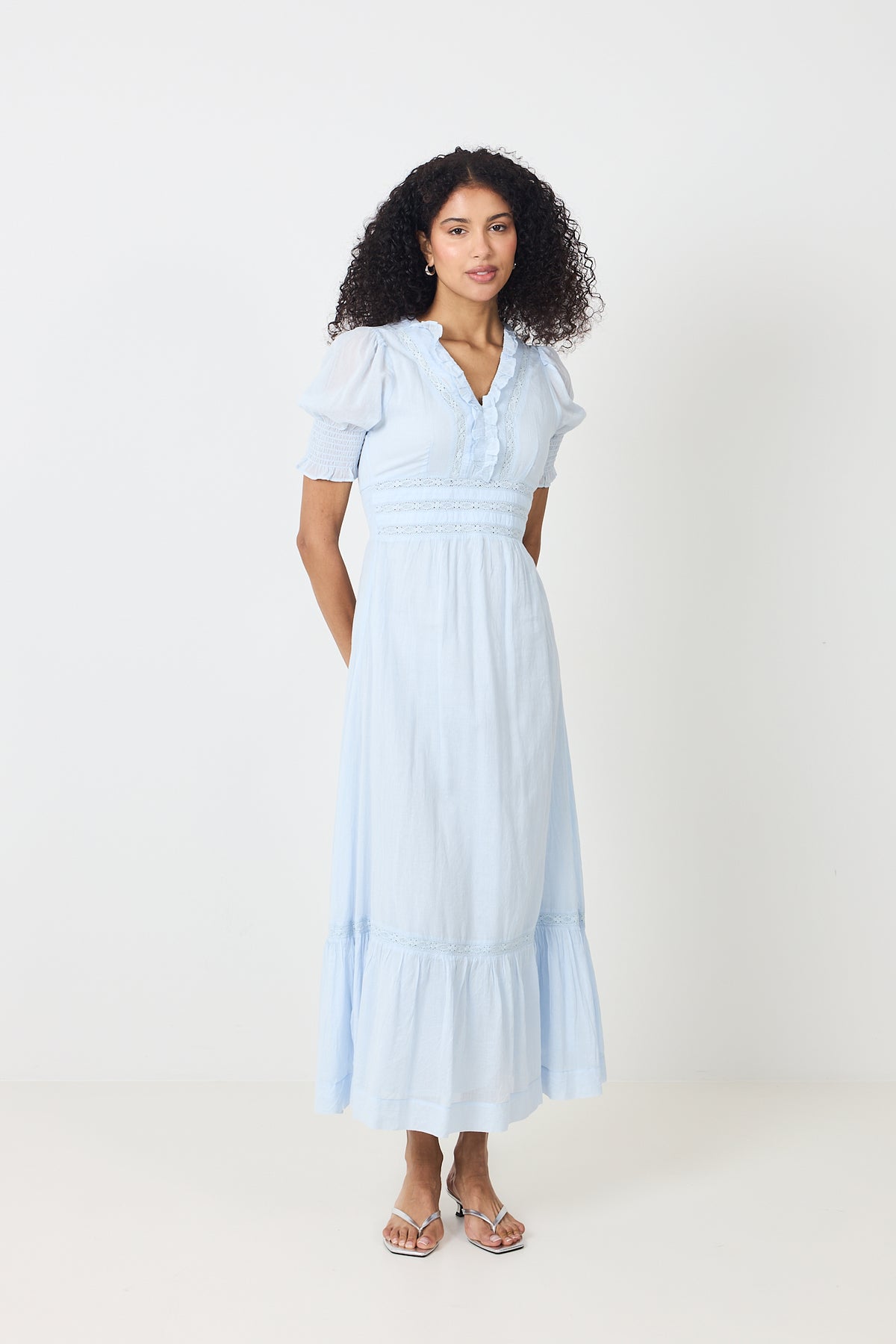 Alvina S Voile Dress - Light Blue