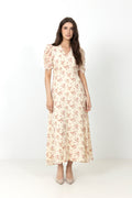 Vira Floral Dress - Creme
