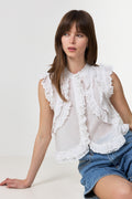 Celia Ruffle Top - White
