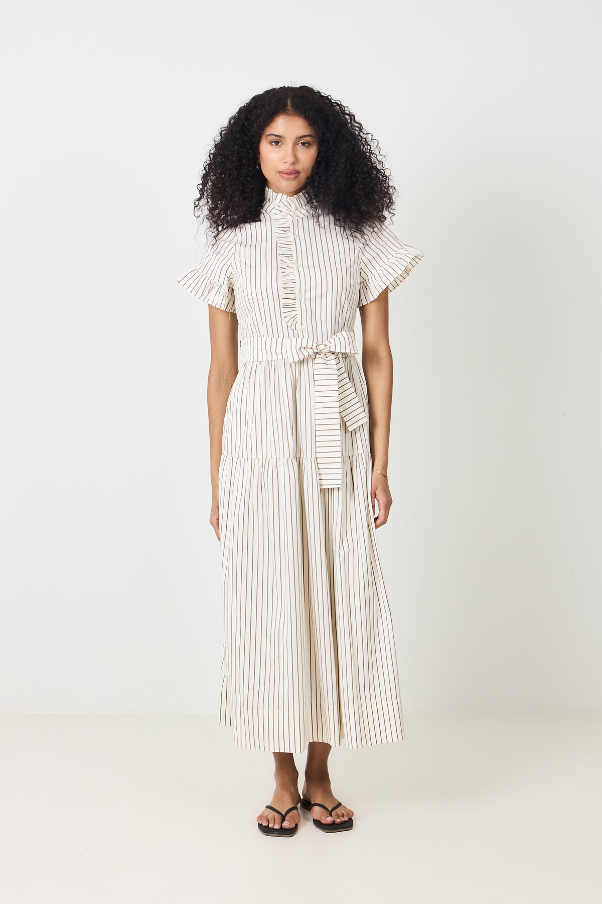 Nellie Wide Stripe Dress - Ivory