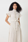 Nellie Wide Stripe Dress - Ivory