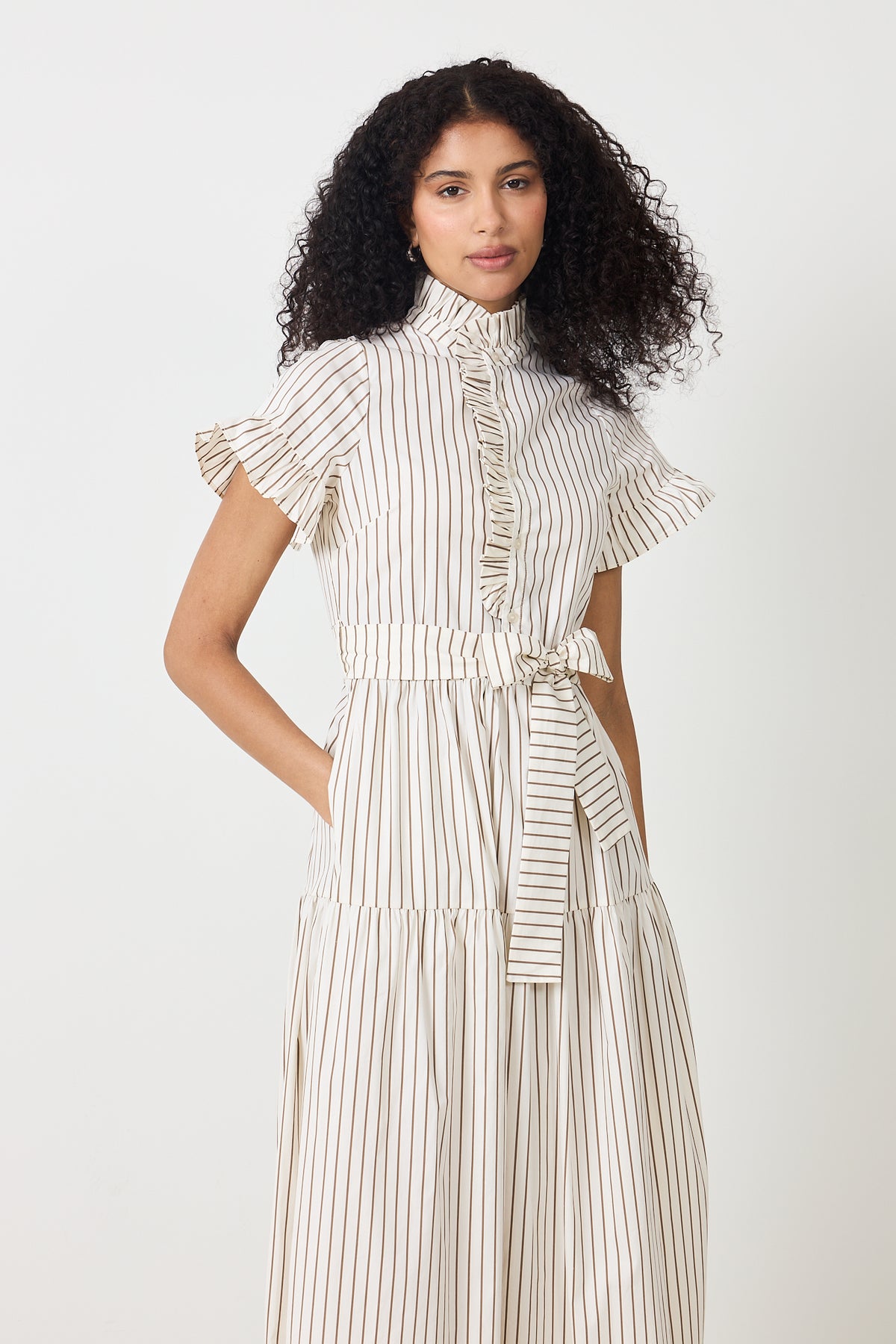 Nellie Wide Stripe Dress - Ivory