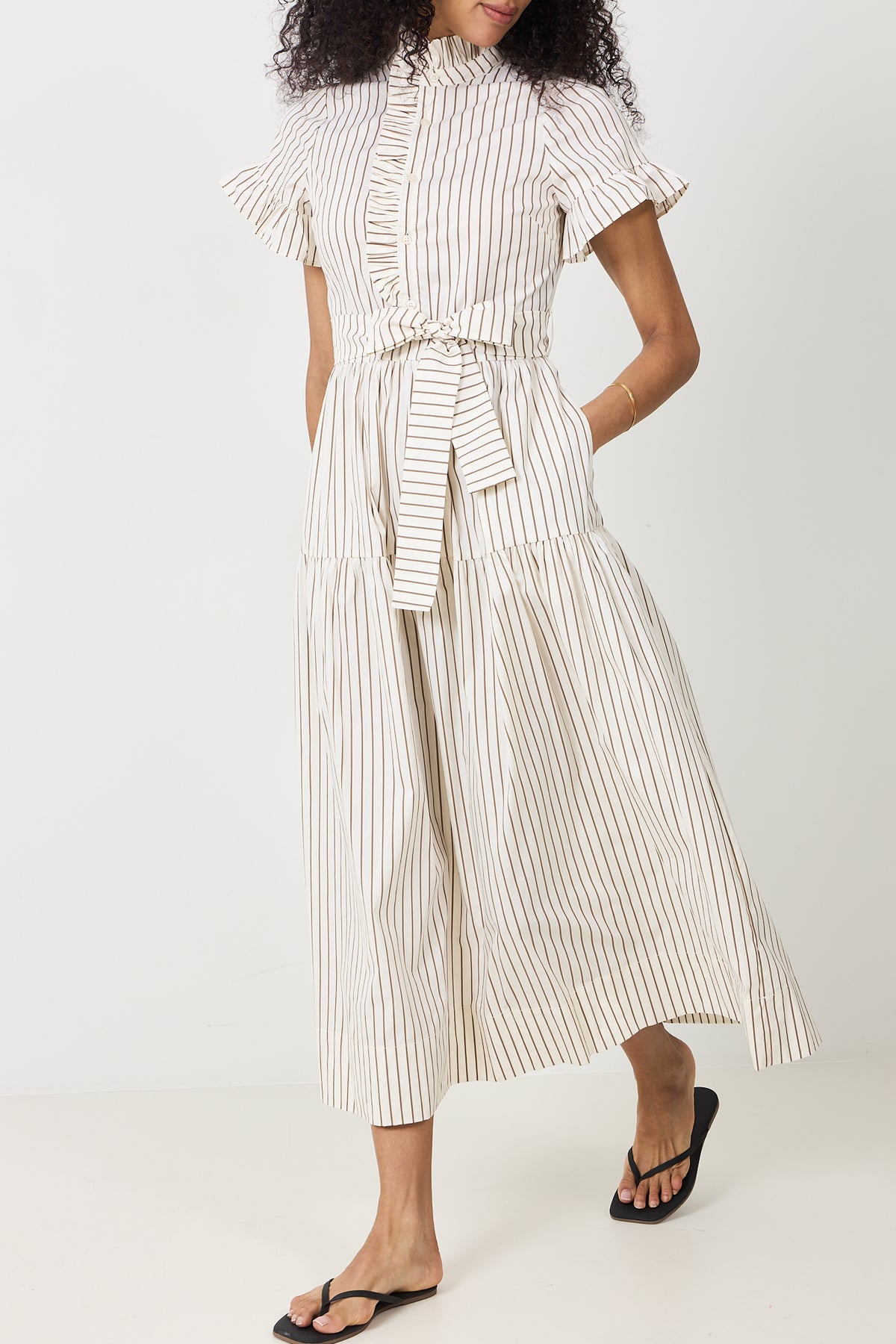 Nellie Wide Stripe Dress - Ivory