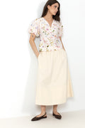 Irina Flower Blouse - Off White