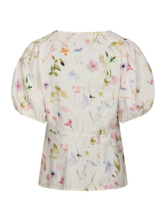 Irina Flower Blouse - Off White