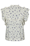 Jayla Small Blossom Top - White Blue