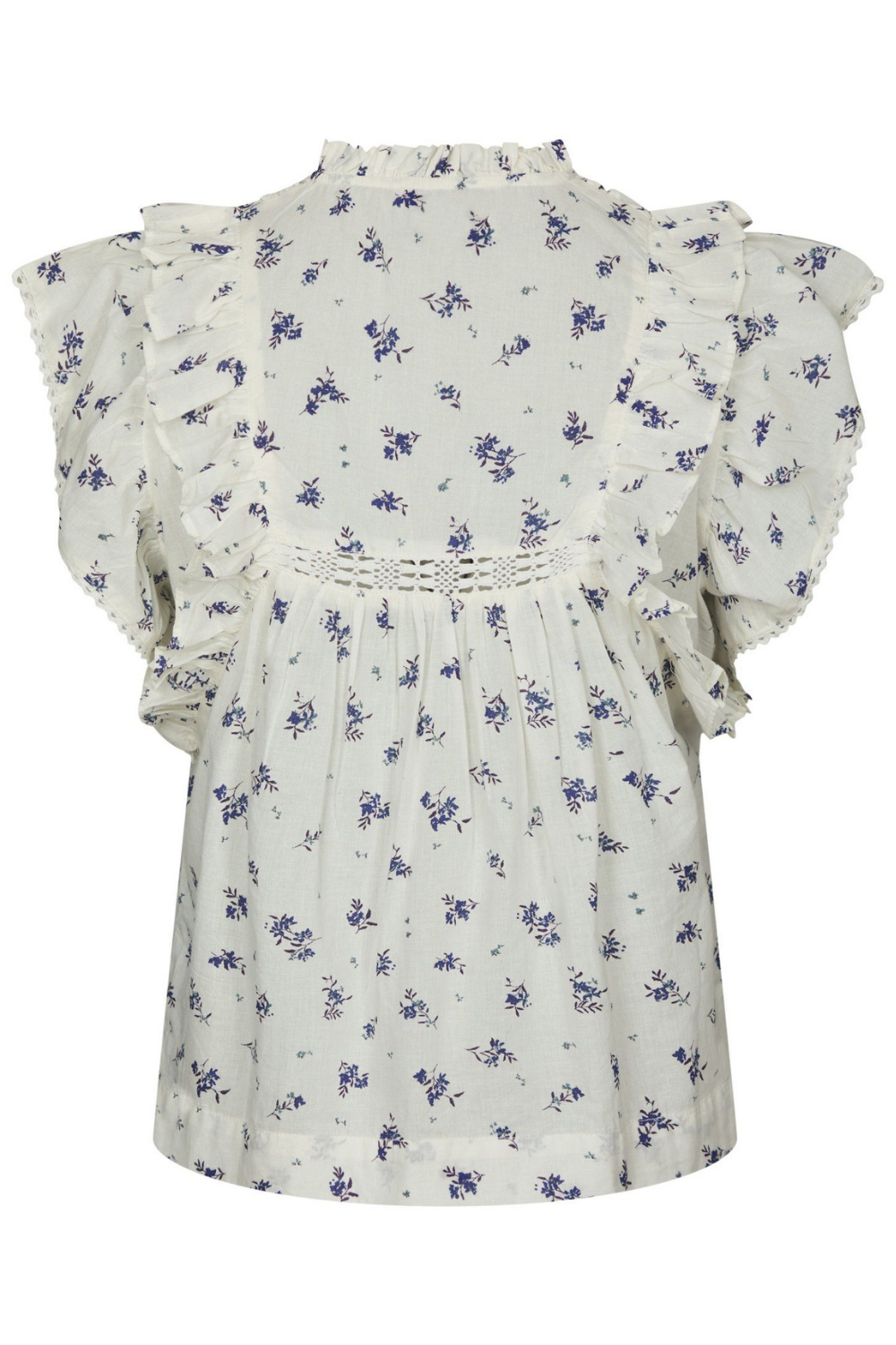 Jayla Small Blossom Top - White Blue