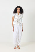 Jayla Small Blossom Top - White Blue