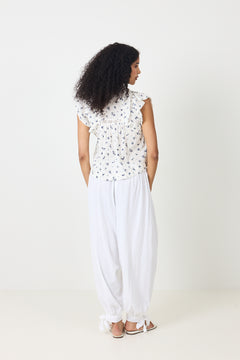Jayla Small Blossom Top - White Blue
