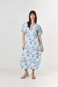 Illana Floral Fusion Dress - Blue