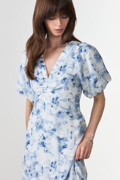 Illana Floral Fusion Dress - Blue