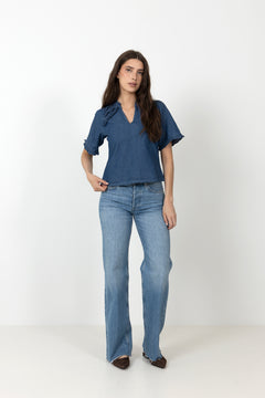 Wendia Denim Blouse - Blue